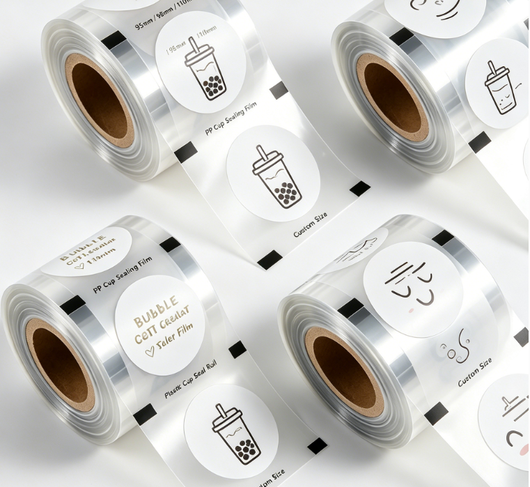 PP Cup Sigillum Film Roll Custom Typis Bullis Tea Cup Sigillum Film 95/98/110mm