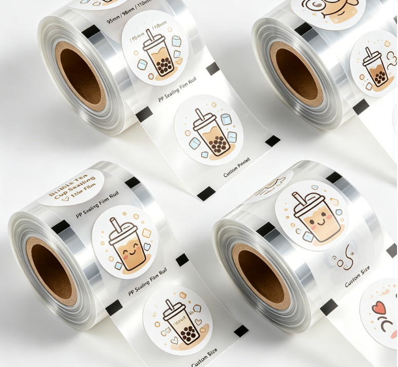 PP Cup Sigillum Film Roll Custom Typis Bullis Tea Cup Sigillum Film 95/98/110mm